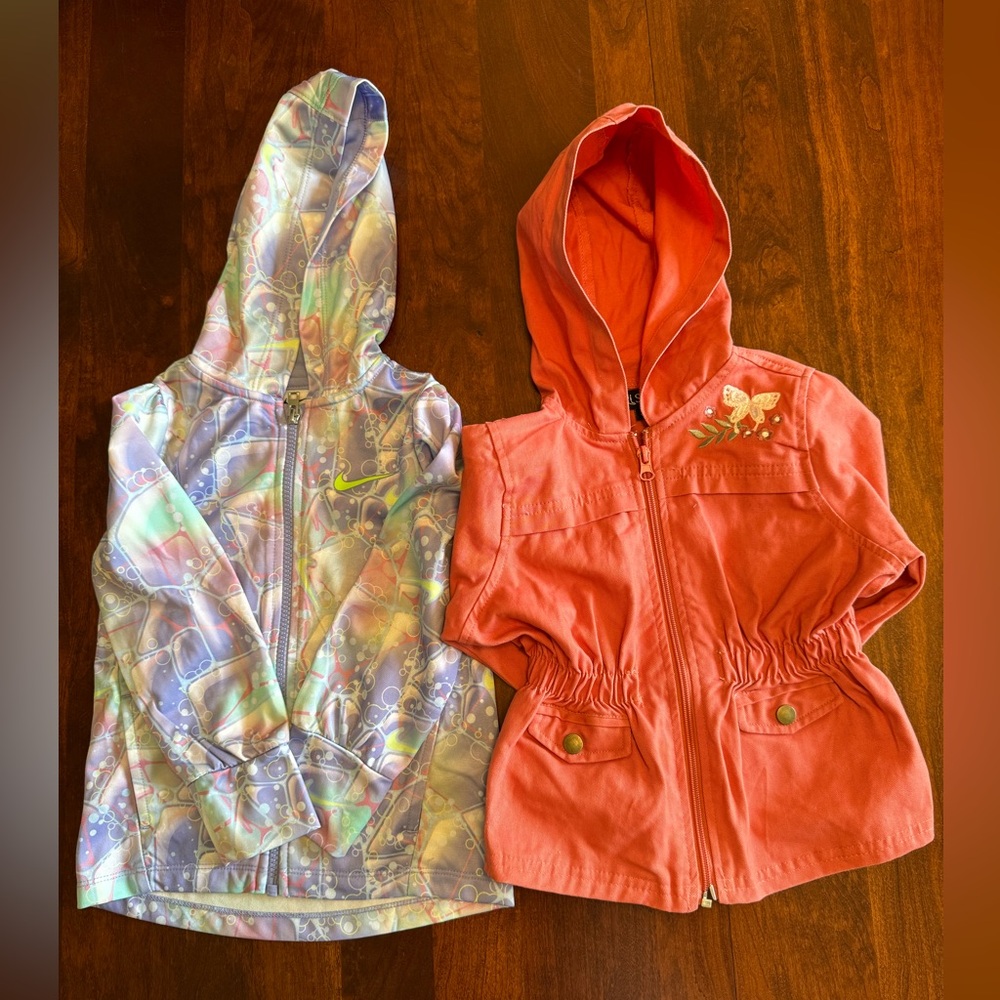 Two Children’s jackets one by Nike, the other by Girls First size 3T